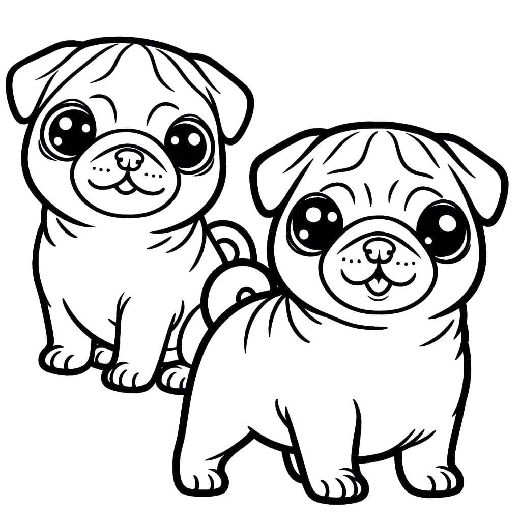 Dibujos de Dibujar Pug 1 para colorear