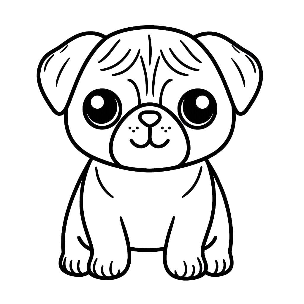 Dibujos de Dibujar Pug 3 para colorear