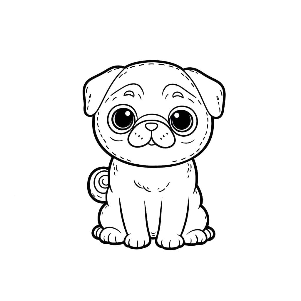 Dibujos de Dibujar Pug 5 para colorear