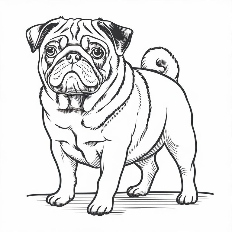 Dibujar Pug Gratis para colorir