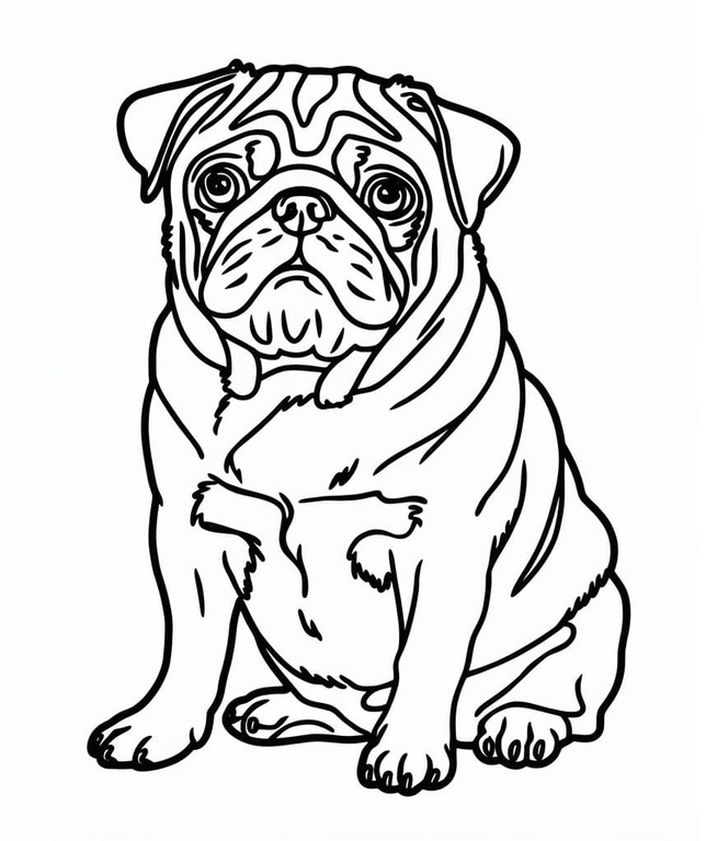 Dibujos de Dibujar Pug para imprimir para colorear