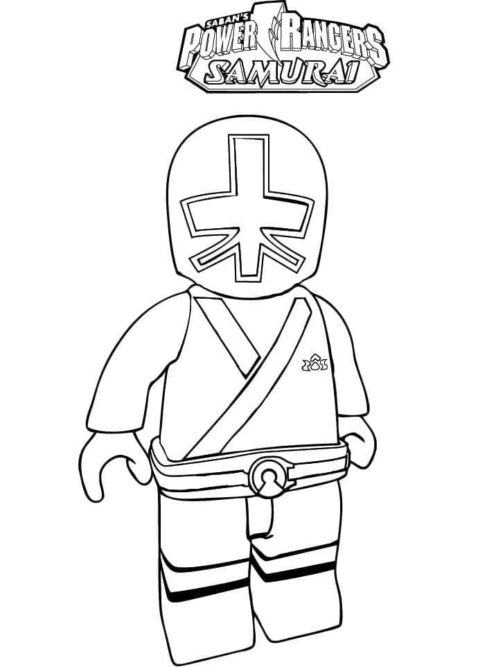 Dibujar Samurai de Power Rangers verdes de Lego para colorir