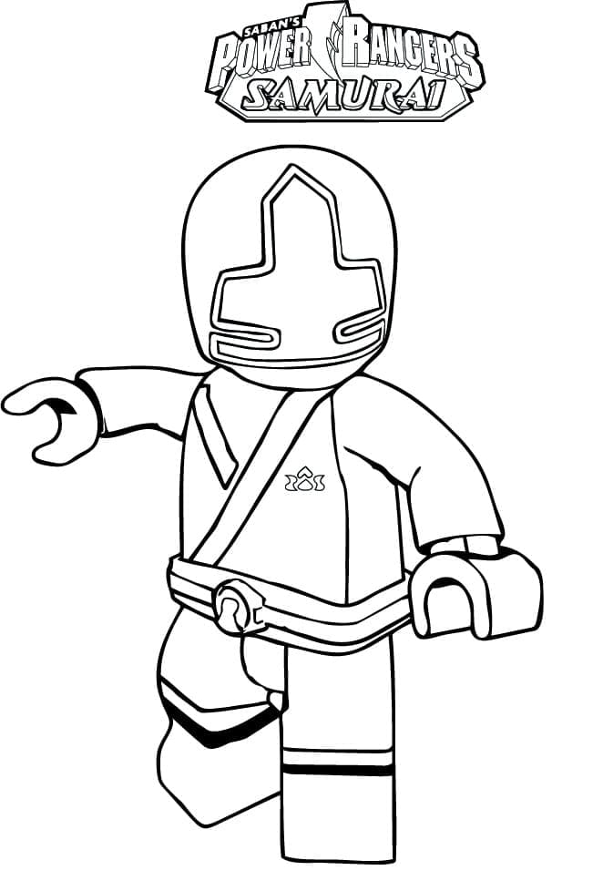 Dibujos de Dibujar Samurai Power Rangers amarillo Lego para colorear