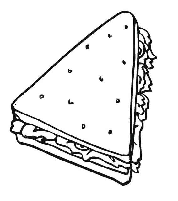 Dibujos de Dibujar sándwich básico para colorear