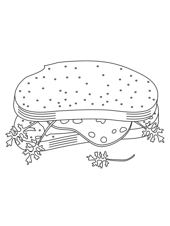 Dibujos de Dibujar sándwich gratis sencillo para colorear