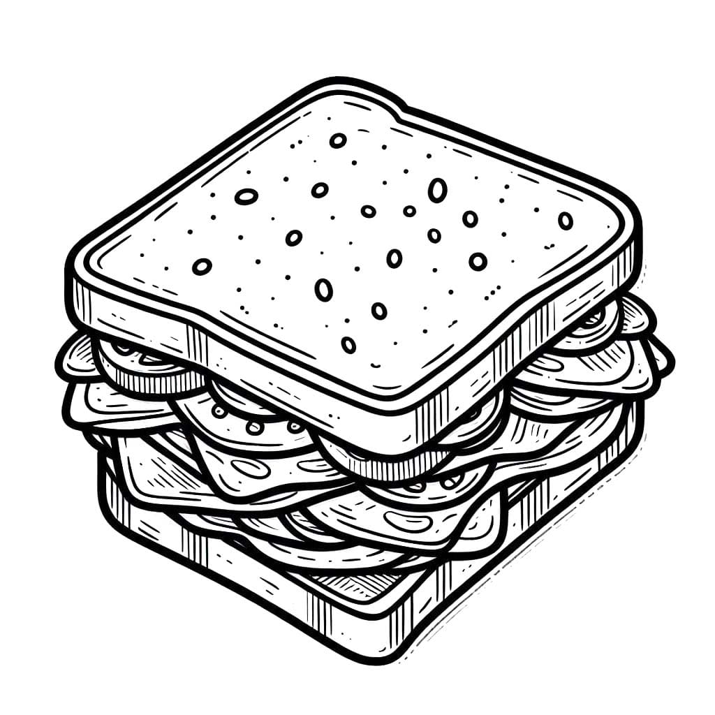 Dibujos de Dibujar sándwich para imprimir gratis para colorear