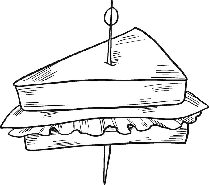 Dibujos de Dibujar sándwich sencillo para colorear