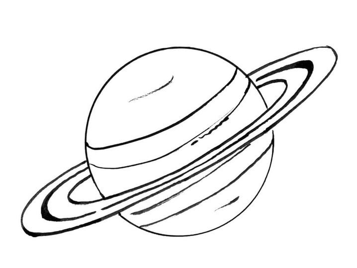 Dibujos de Dibujar Saturno fácil para colorear