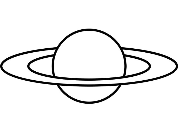 Dibujos de Dibujar Saturno gratis básico para colorear