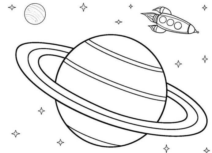 Dibujos de Dibujar Saturno gratis fácil para colorear