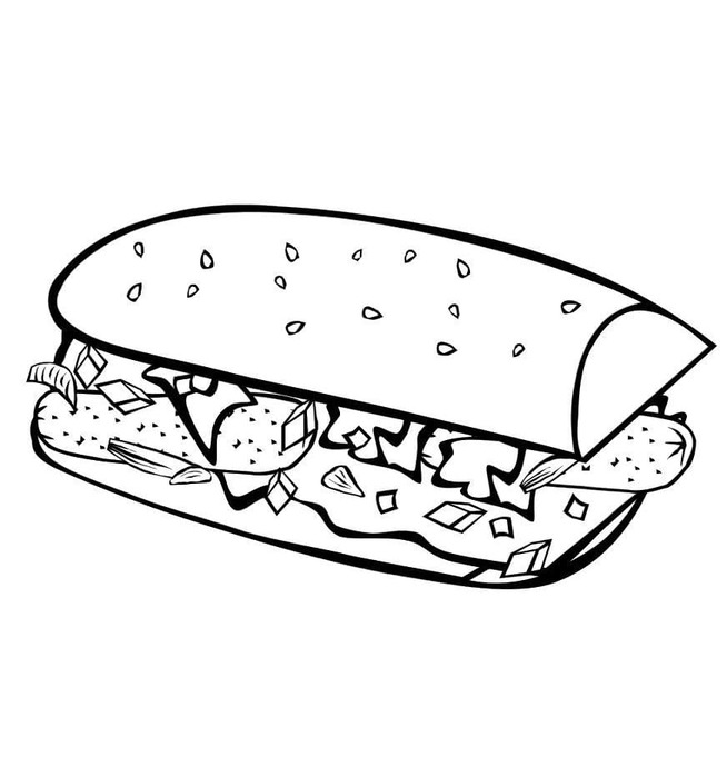 Dibujos de Dibujar sencillo sándwich para colorear