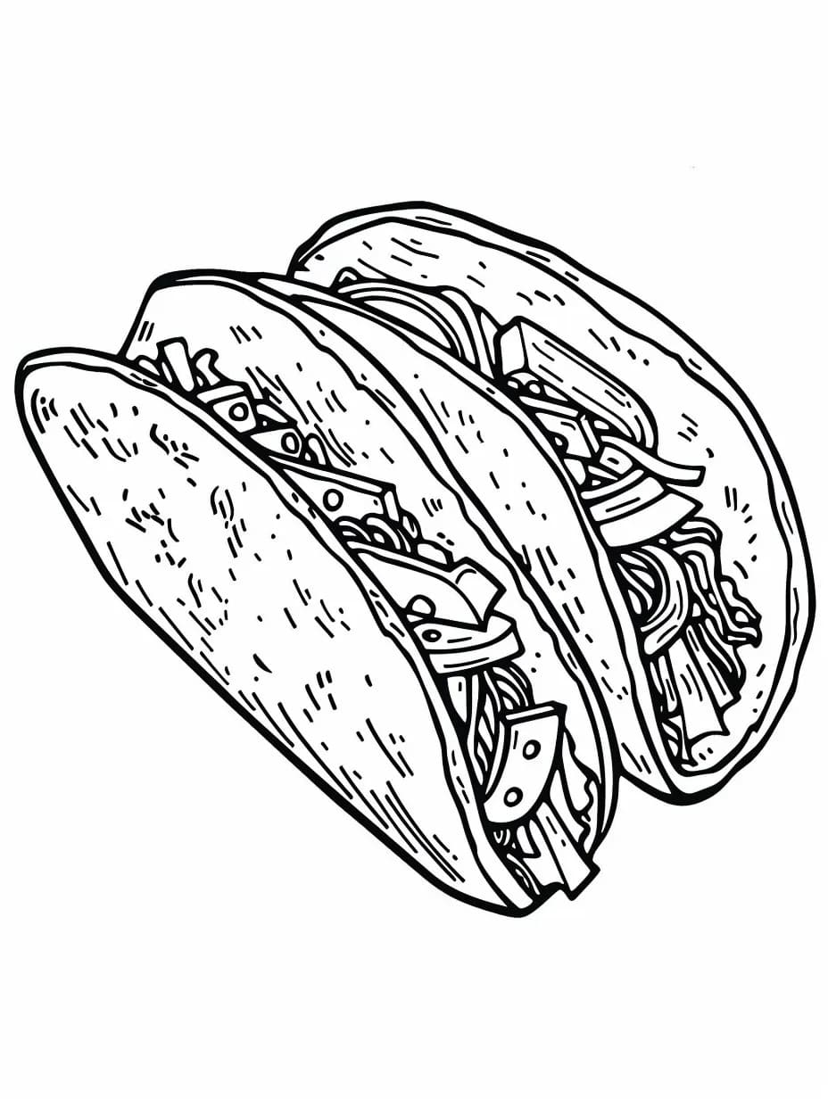 Dibujos de Dibujar simple Pastel Tacos para colorear