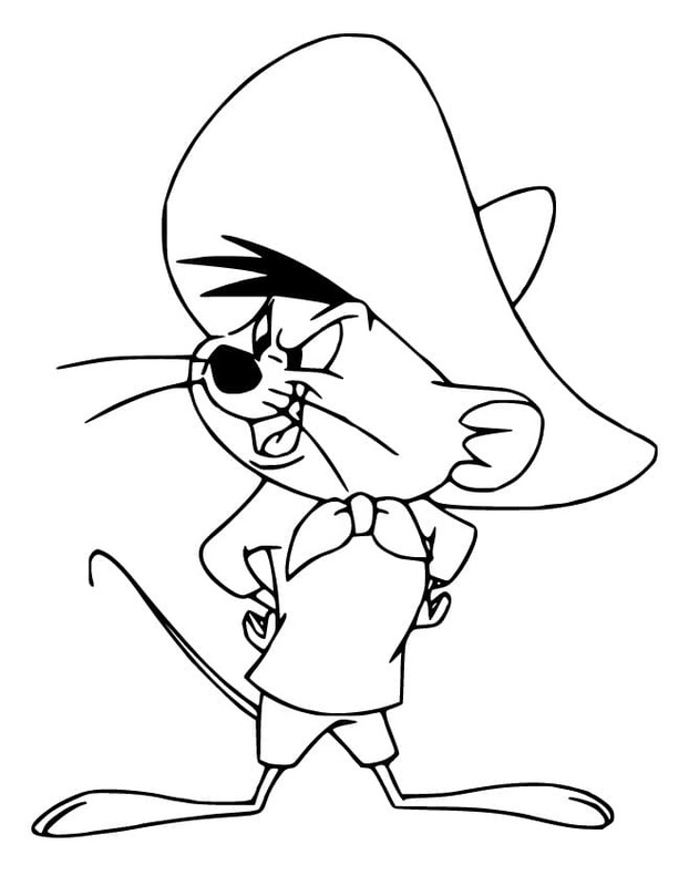 Dibujos de Dibujar Speedy Gonzales Básico en niños para colorear