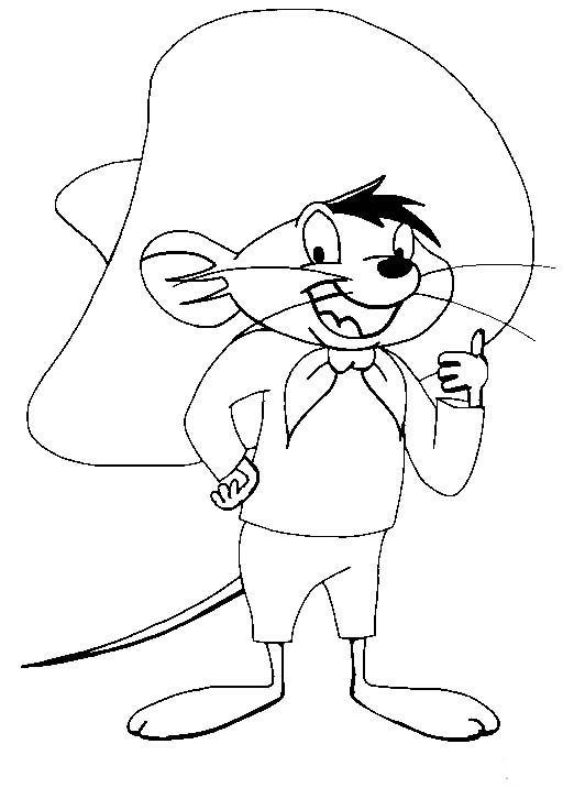 Dibujos de Dibujar Speedy Gonzales fácil en niños para colorear