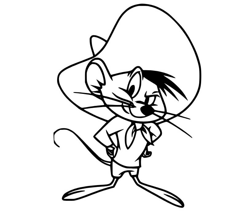 Dibujos de Dibujar Speedy Gonzales sencillo en niños para colorear