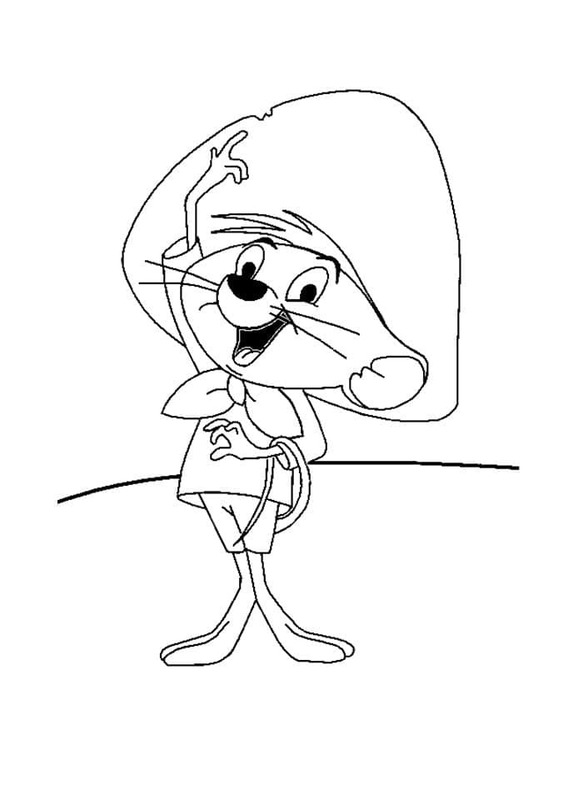 Dibujos de Dibujar Speedy Gonzales Sencillo para colorear