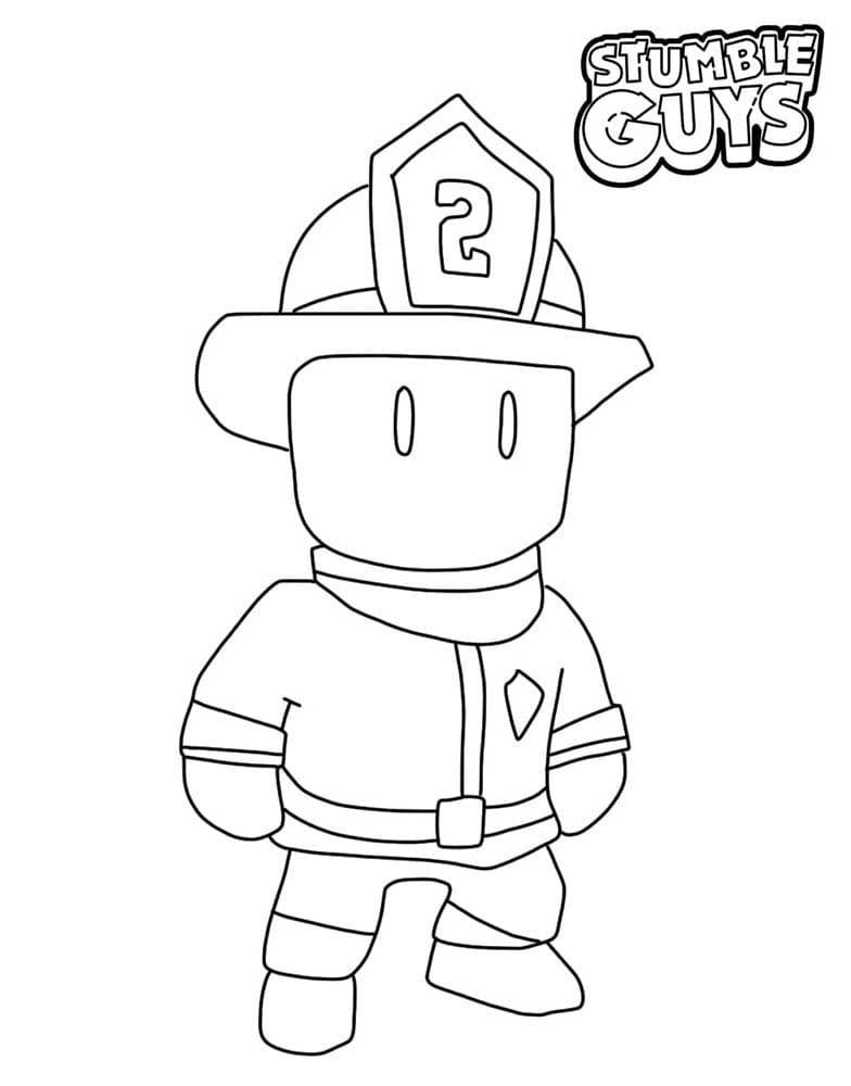 Dibujos de Dibujar Stumble Guys bombero para colorear