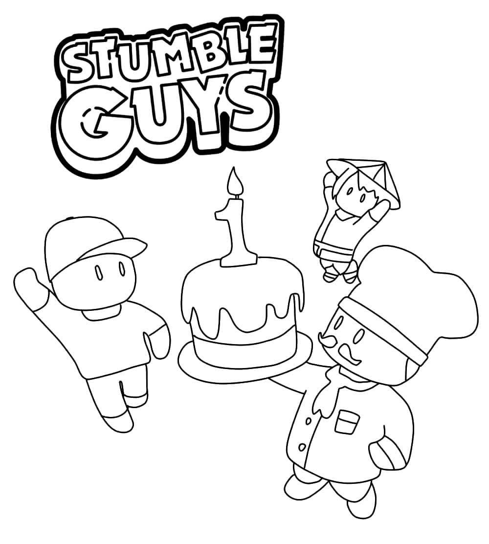 Dibujos de Dibujar Stumble Guys simple para colorear