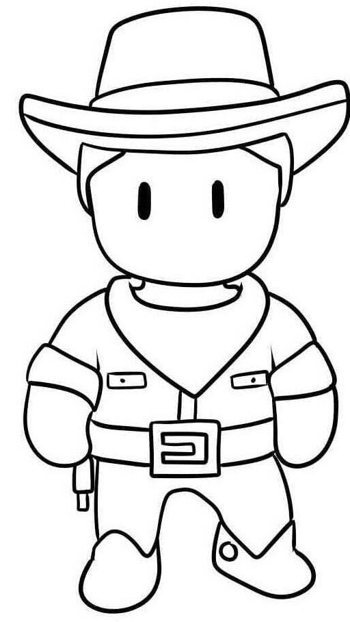 Dibujos de Dibujar Stumble Guys vaquero para colorear