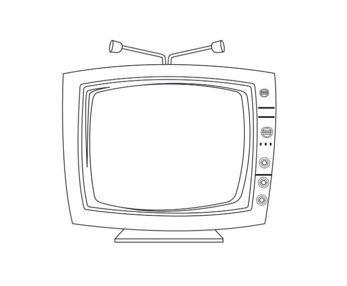 Dibujos de Dibujar Televisión muy sencillo para colorear