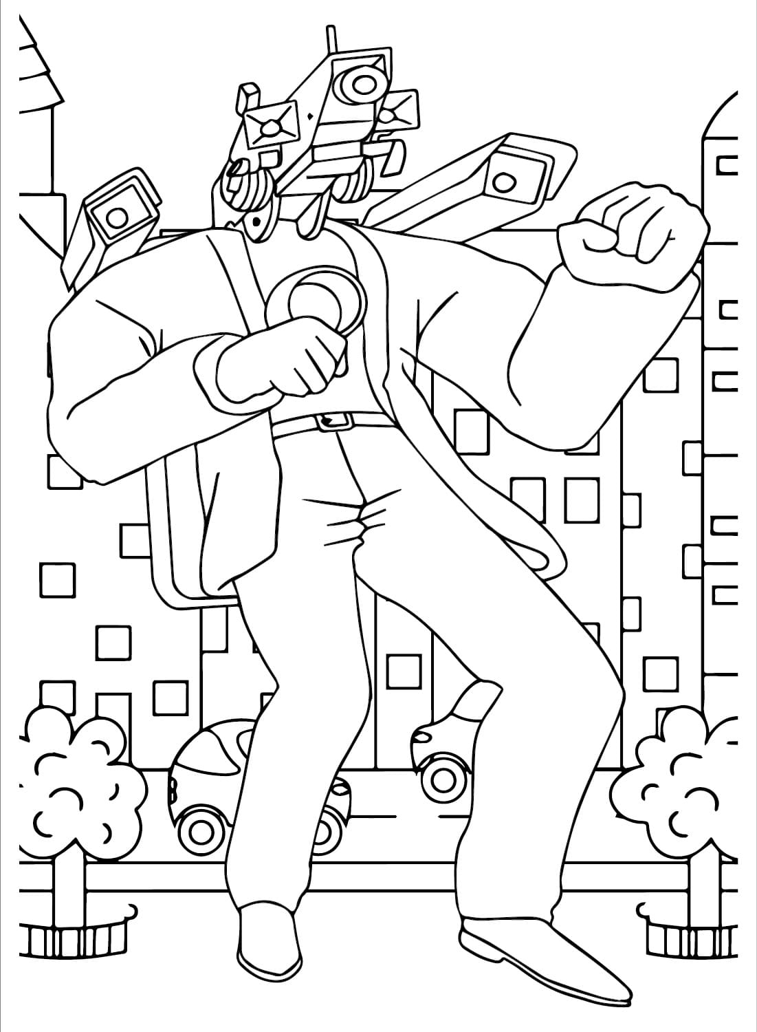 Dibujos de Dibujar Titan Cameraman en niños para colorear