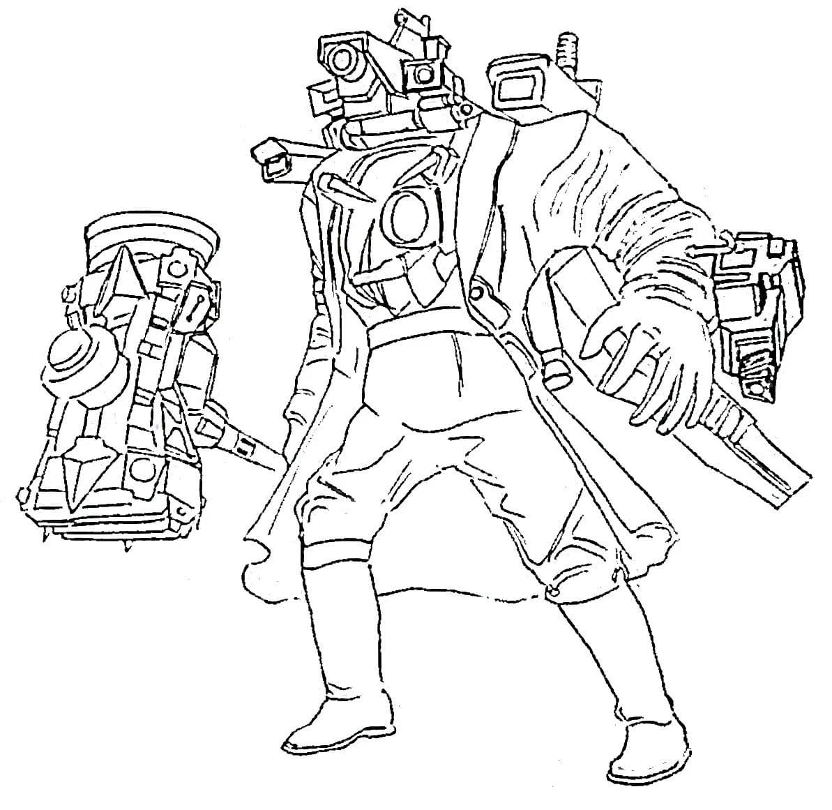 Dibujos de Dibujar Titan Cameraman Imprimible para niños para colorear