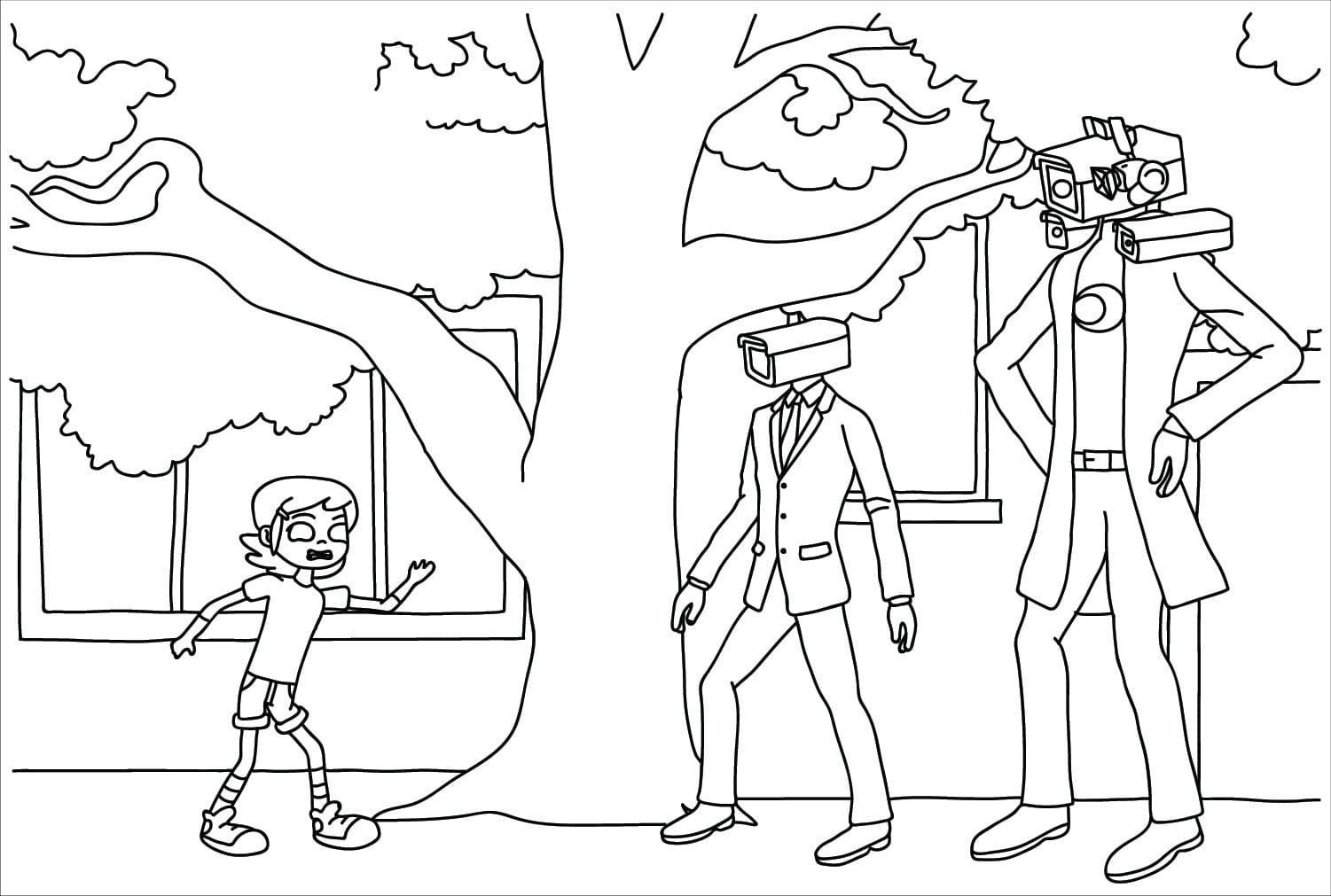 Dibujos de Dibujar Titan Cameraman sencillo para colorear