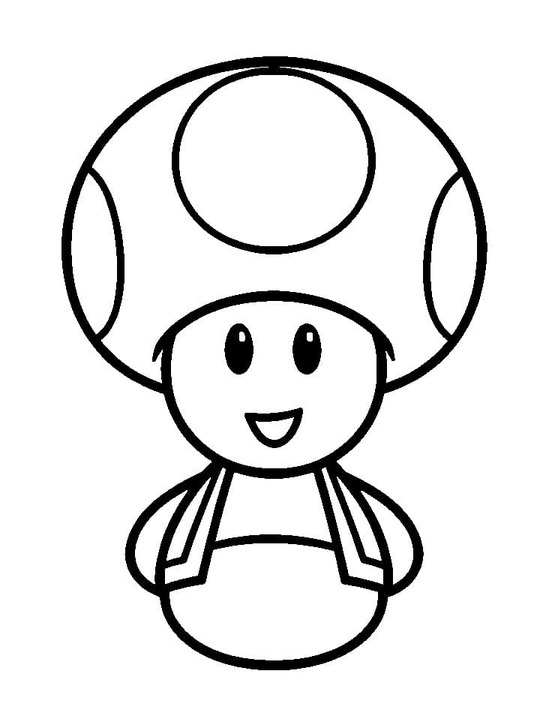 Dibujos de Dibujar Toad amigable de Mario para colorear