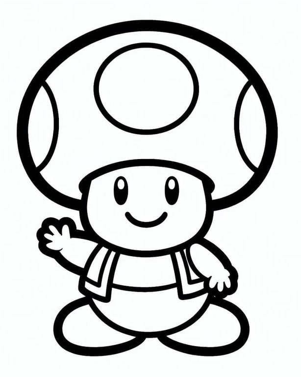 Dibujos de Dibujar Toad amigable para colorear