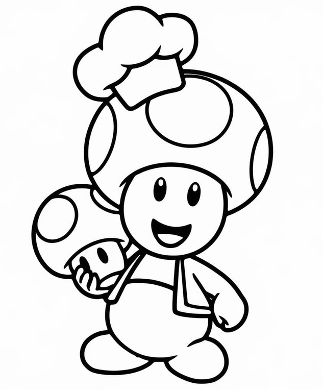 Dibujos de Dibujar Toad encantador de Mario para colorear