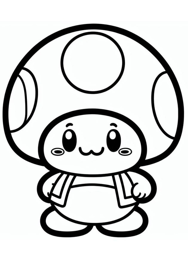 Dibujos de Dibujar Toad kawaii de Mario para colorear