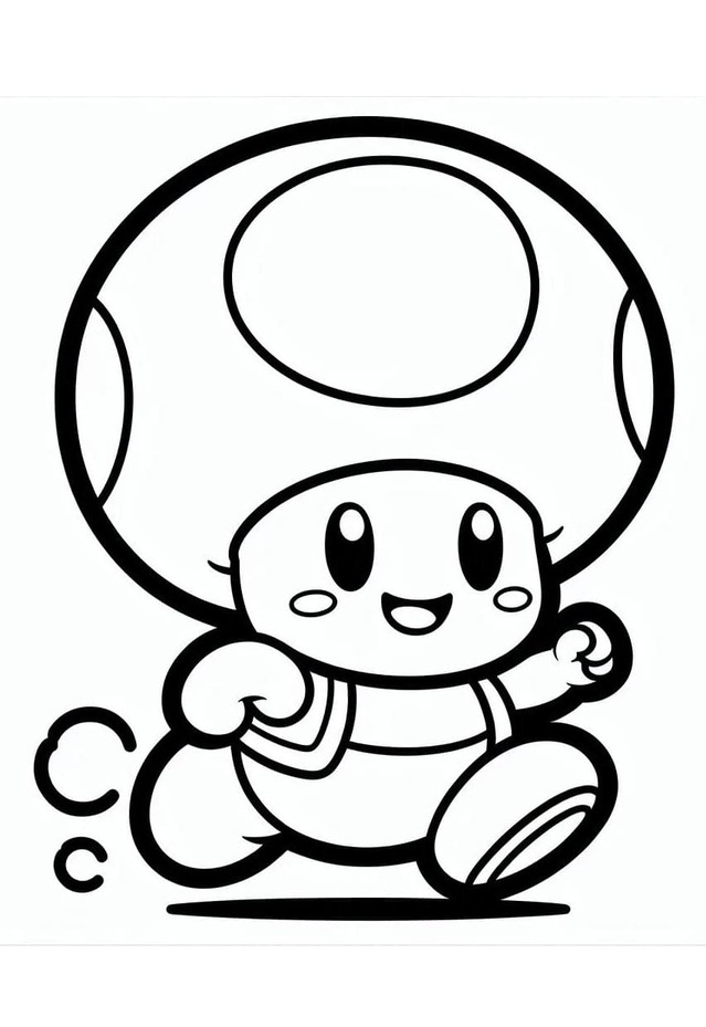 Dibujos de Dibujar Toad se está ejecutando para colorear
