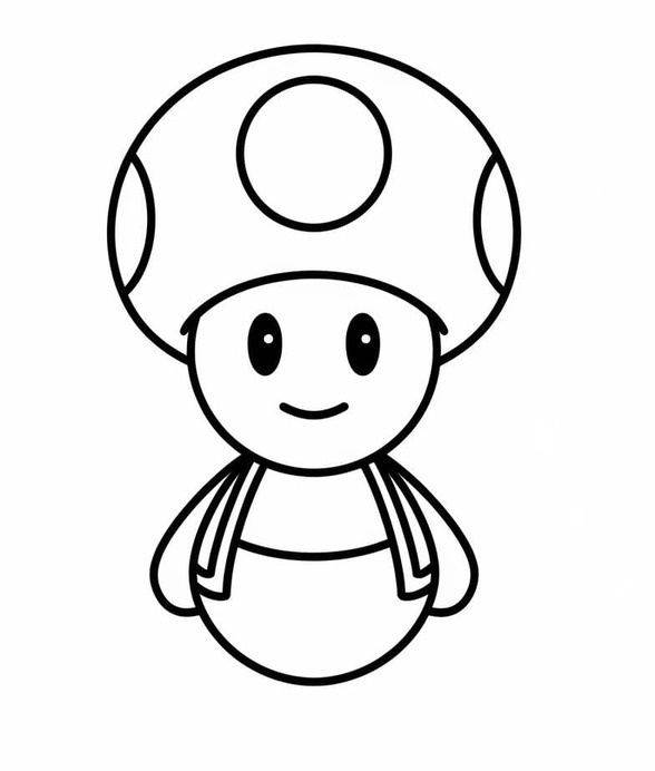 Dibujos de Dibujar Toad Sencillo de Mario para colorear