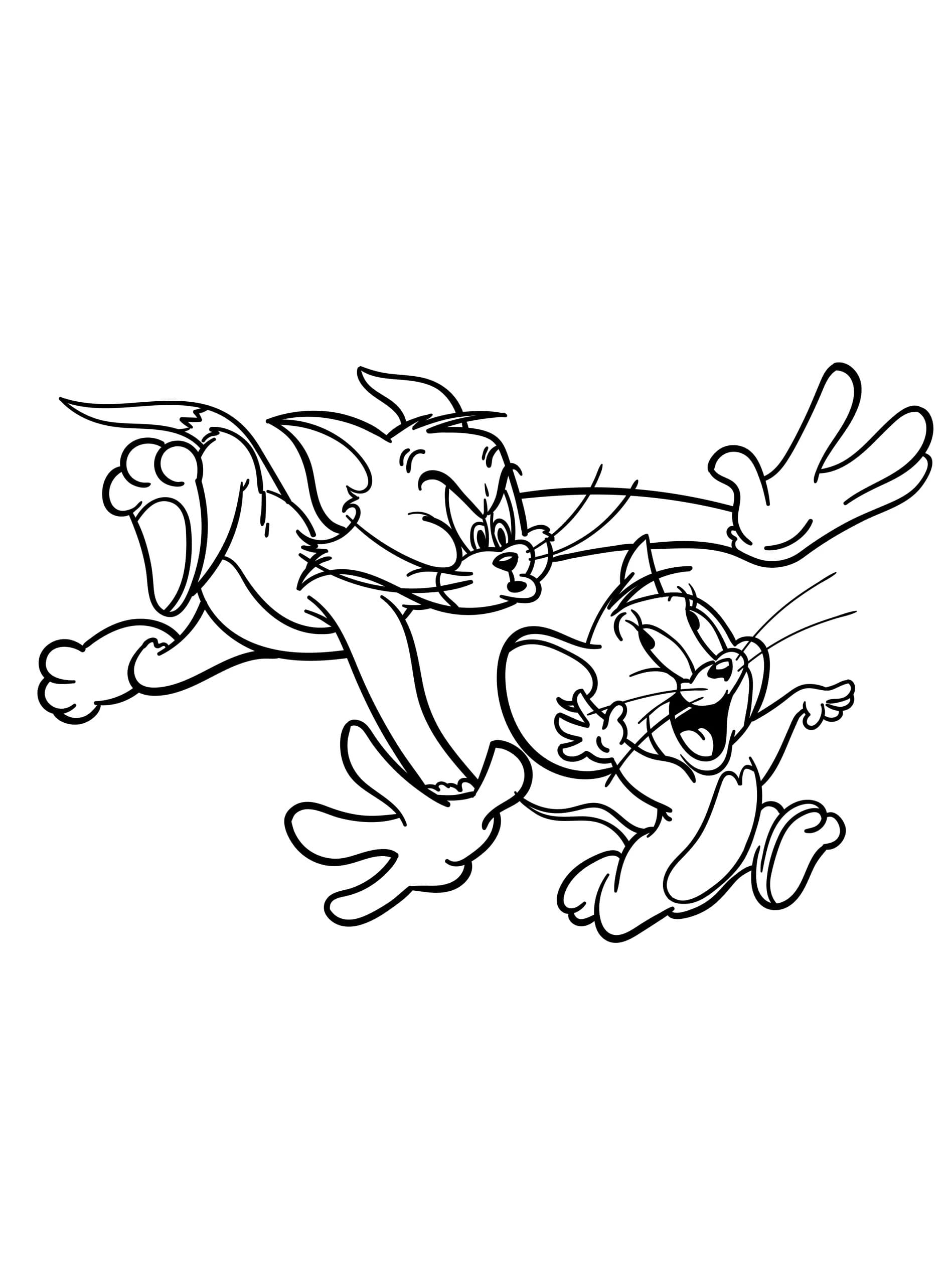 Dibujos de Dibujar Tom y Jerry fácil para colorear