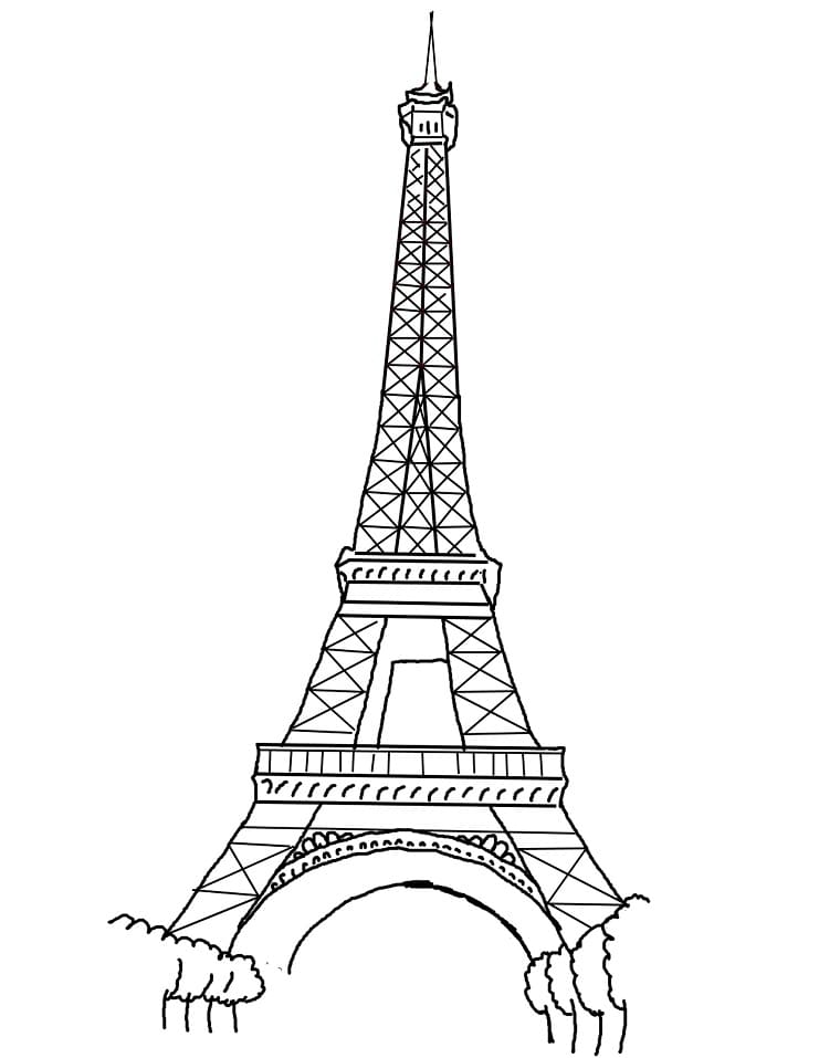 Dibujos de Dibujar Torre Eiffel 3 para colorear