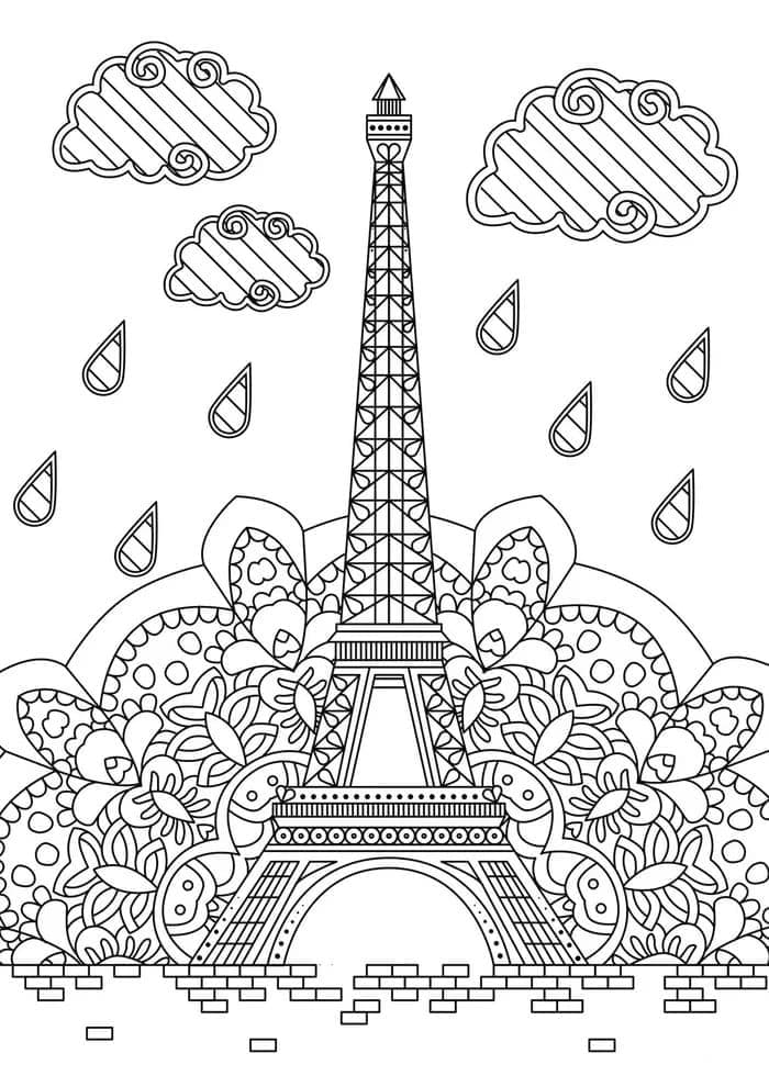 Dibujos de Dibujar Torre Eiffel 4 para colorear