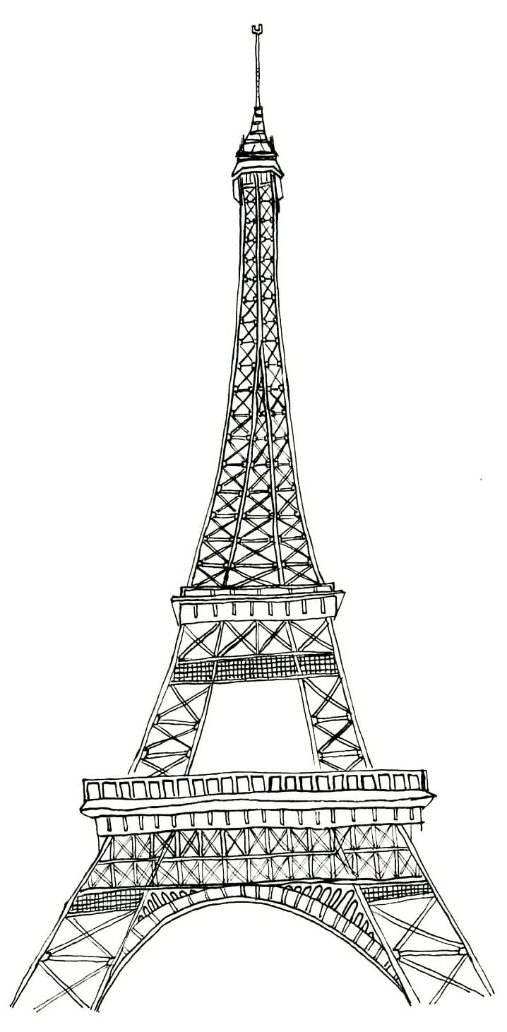 Dibujos de Dibujar Torre Eiffel fácil para colorear