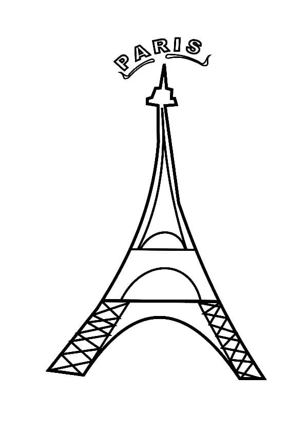 Dibujos de Dibujar Torre Eiffel imprimible para colorear