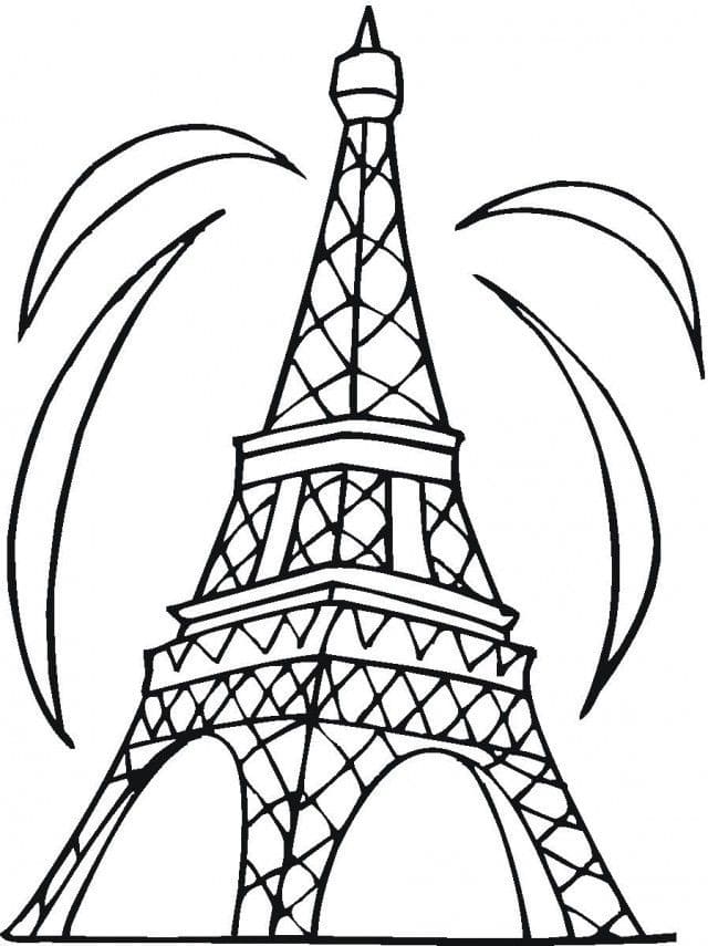 Dibujos de Dibujar Torre Eiffel Muy fácil para colorear