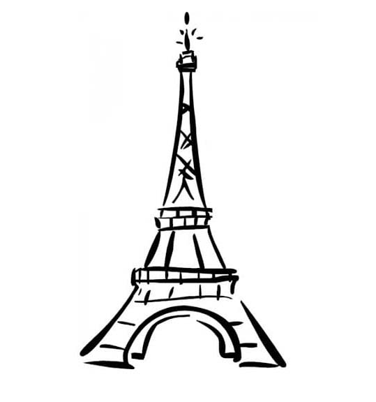 Dibujos de Dibujar Torre Eiffel Muy sencillo para colorear