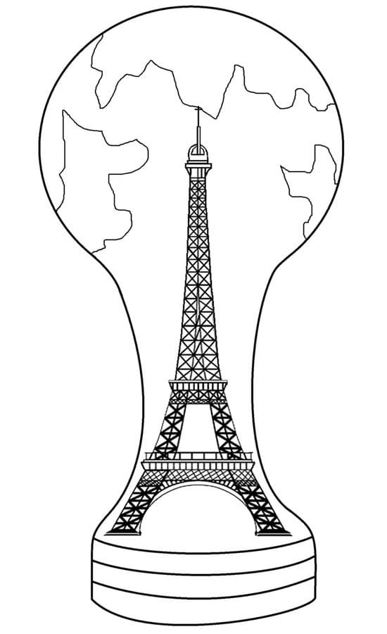 Dibujos de Dibujar Torre Eiffel sencillo imprimible para colorear
