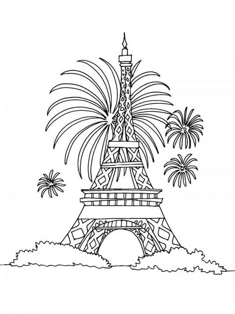 Dibujos de Dibujar Torre Eiffel sencillo para colorear