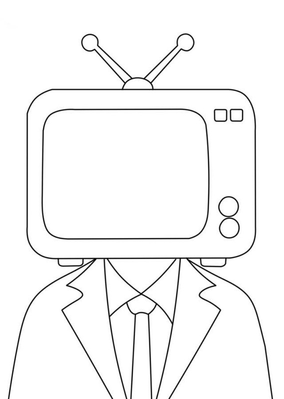 TV Man para colorear
