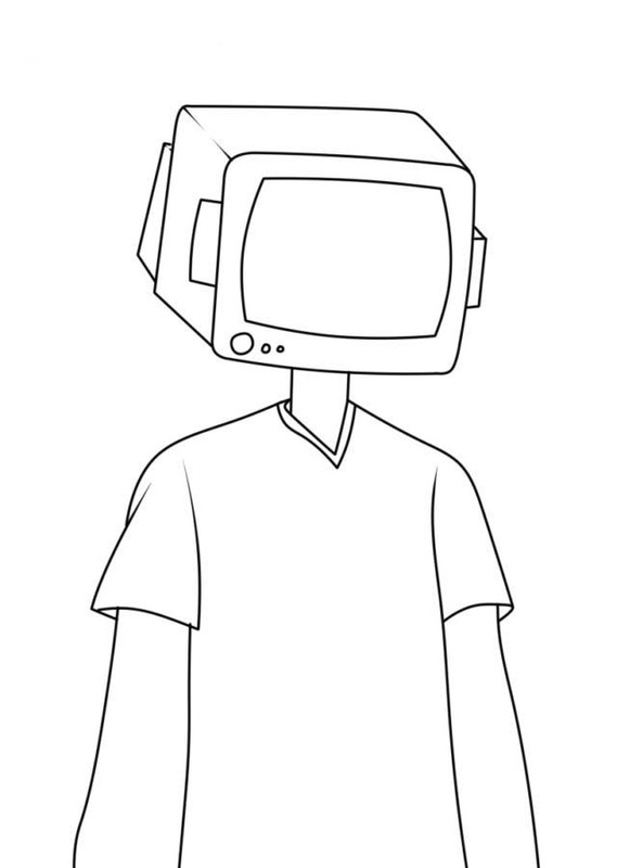 Dibujos de Dibujar TV Man sencillo en niños para colorear