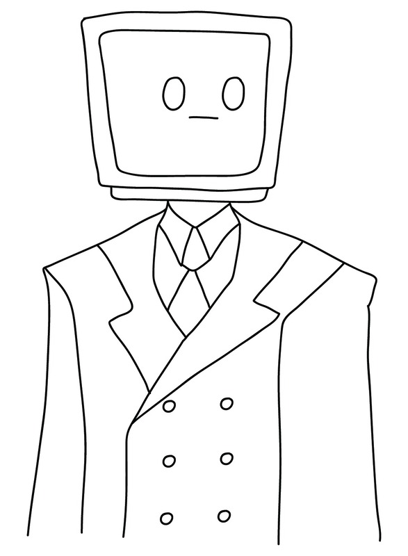 Dibujos de Dibujar TV Man sencillo para colorear
