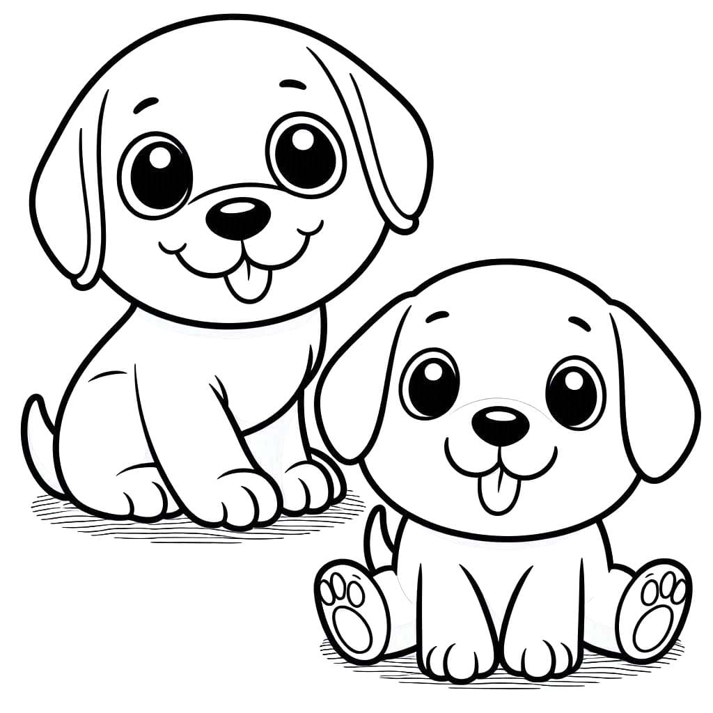 Dibujos de Dibujar un Perro sencillo para colorear