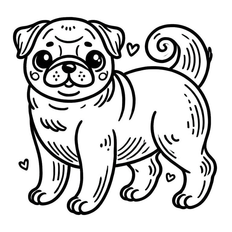 Dibujar un Pug normal para colorir