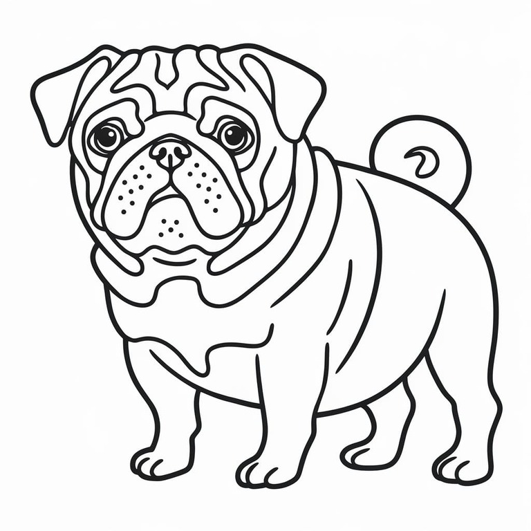 Dibujos de Dibujar un pug para colorear