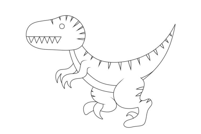 Dibujar un Velociraptor bebé para colorir