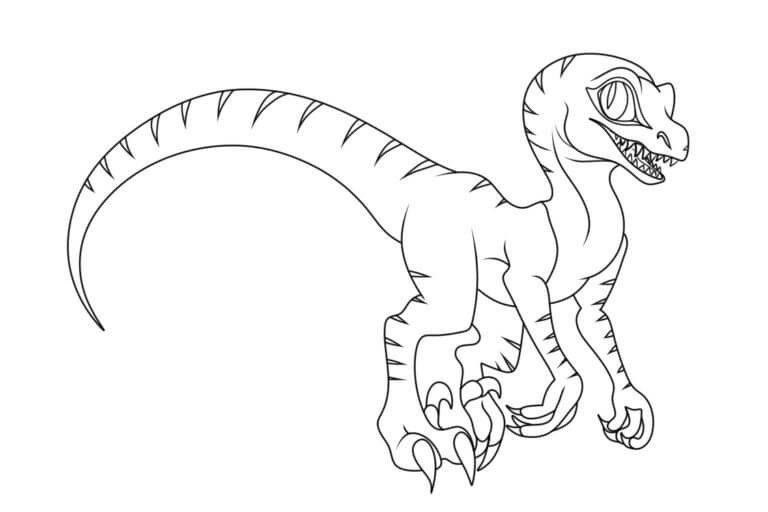 Dibujos de Dibujar un Velociraptor normal para colorear